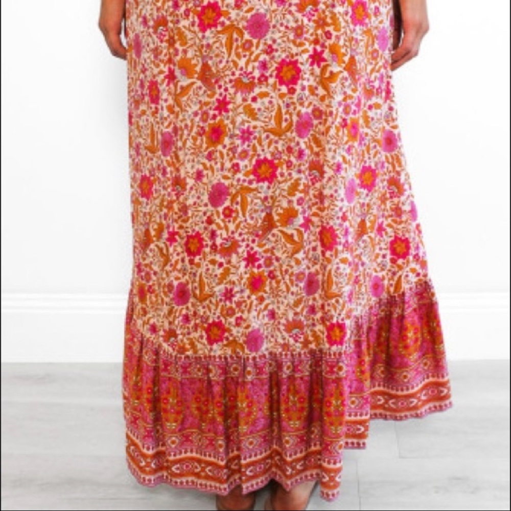 Boho Ruffled Floral Maxi Skirt - Picture 3 of 5